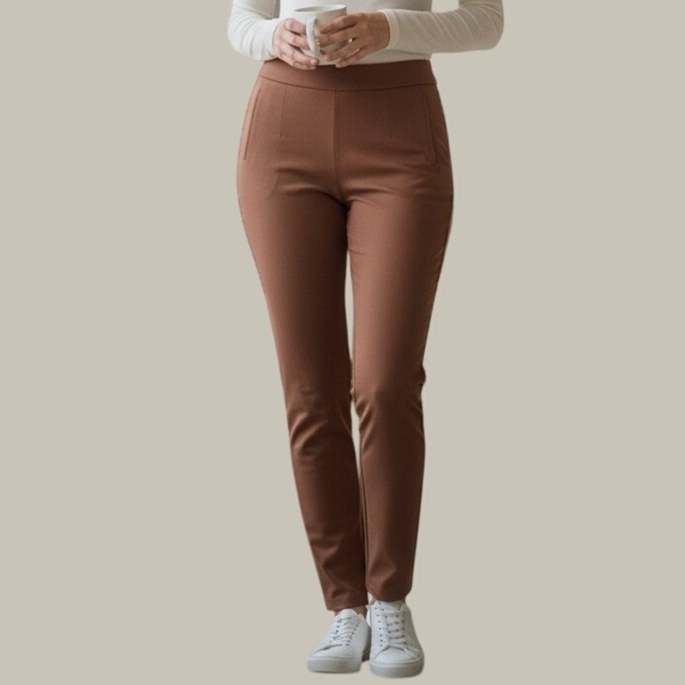 Rachel Zoe Tapered Trousers Size 10 Rust Brown High Rise Professional Pants